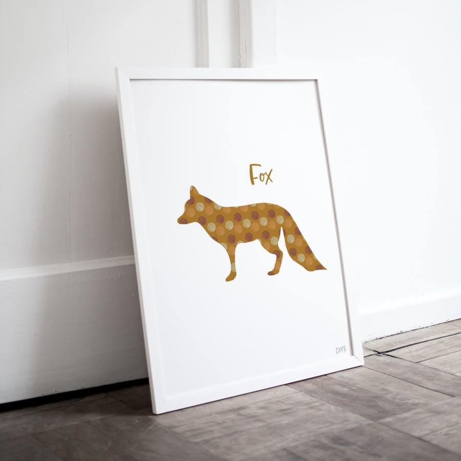 Spotty Fox A4 Art Print