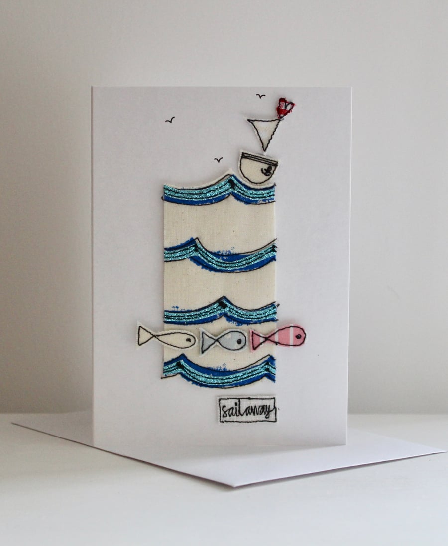 'Sail Away' - Handmade C6 Blank Card