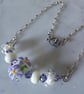 SALE - HALF PRICE -  SPRING FLOWERS LAMPWORK NECKLACE - - FREE UK POSTAGE - Image 1