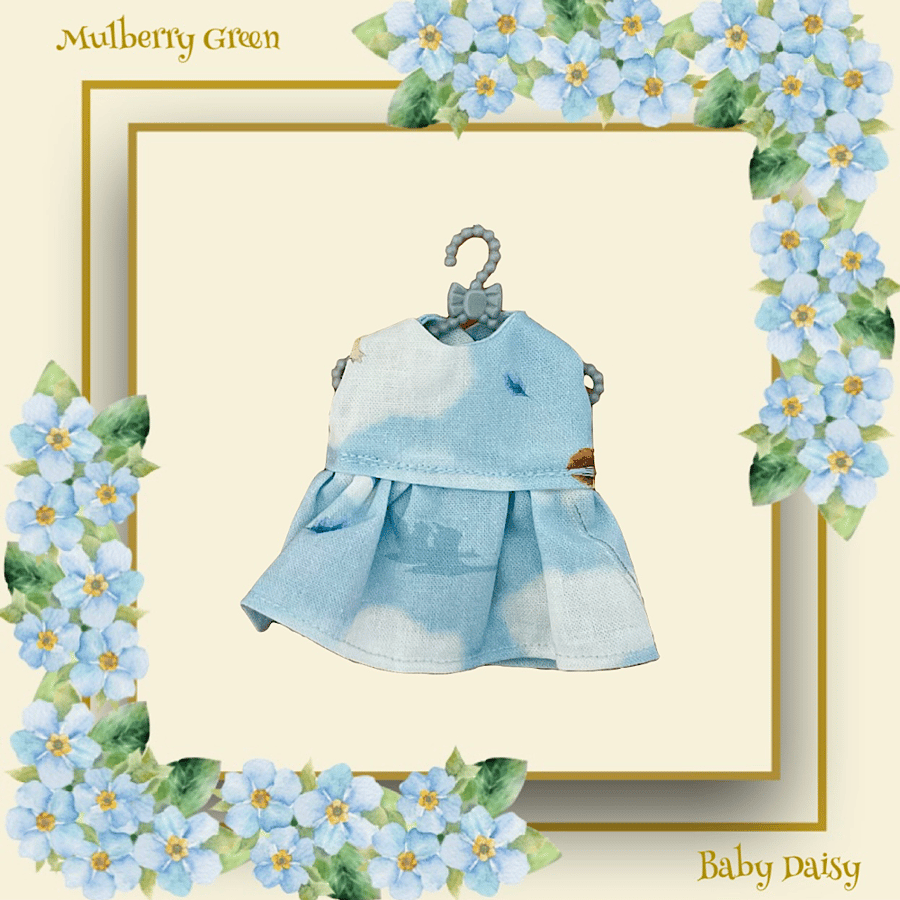 Sale Item - Blue Clouds Dress for Baby Daisy 