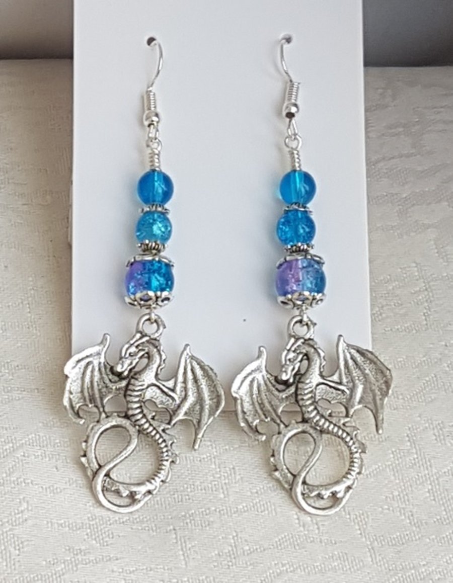 Elemental Dragon Earrings - Water - Draco Aqua.
