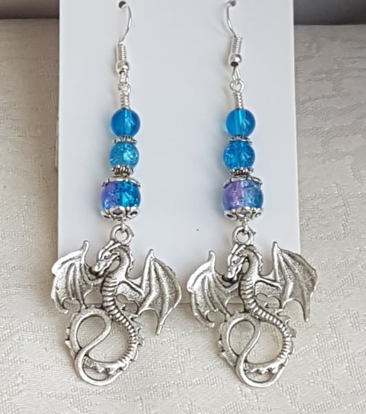 Elemental Dragon Earrings - Water - Draco Aqua.