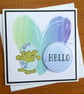 Dinosaur Card - Hello - Birthday, New Baby, Valentines Day
