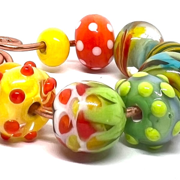 Handcrafted Lampwork Glass Beads – Raised Dots, Spirals, Polka Dots & Swirls