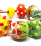 Handcrafted Lampwork Glass Beads – Raised Dots, Spirals, Polka Dots & Swirls