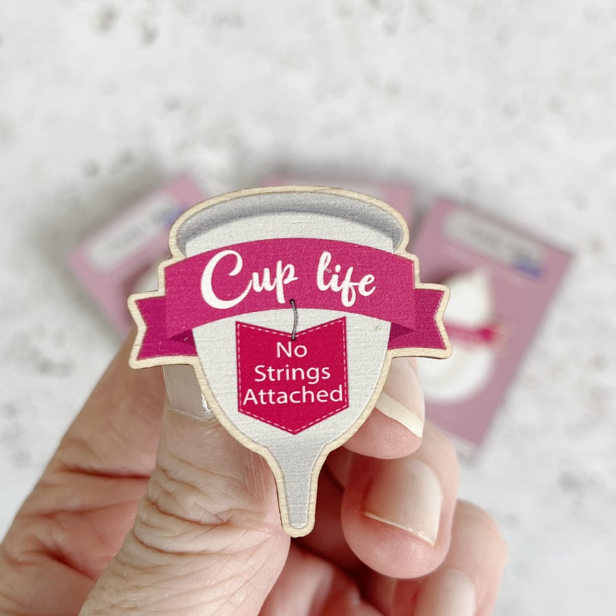 Menstrual Cup Feminist Pin, Shark Week Period Gift for Cup lovers
