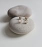 Hammered Round Stud Earrings, Recycled Sterling Silver Circles - Image 2