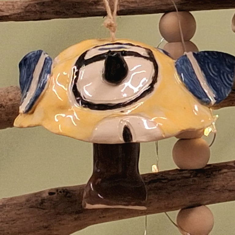 Ceramic Blue tit bell