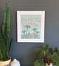 Dandelion Field Wall Art in Green and Brown, Limited Edition Screen Print - Image 5
