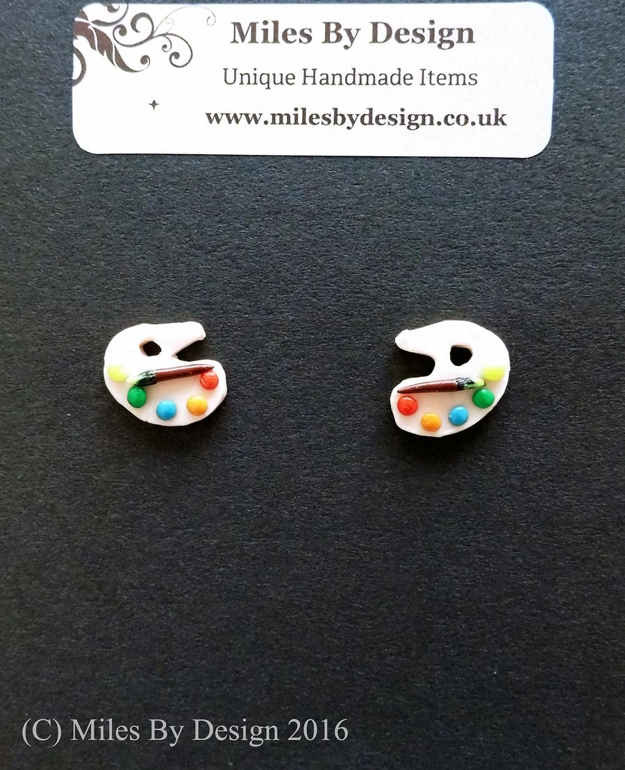 Paint Palette Stud Earrings Folksy