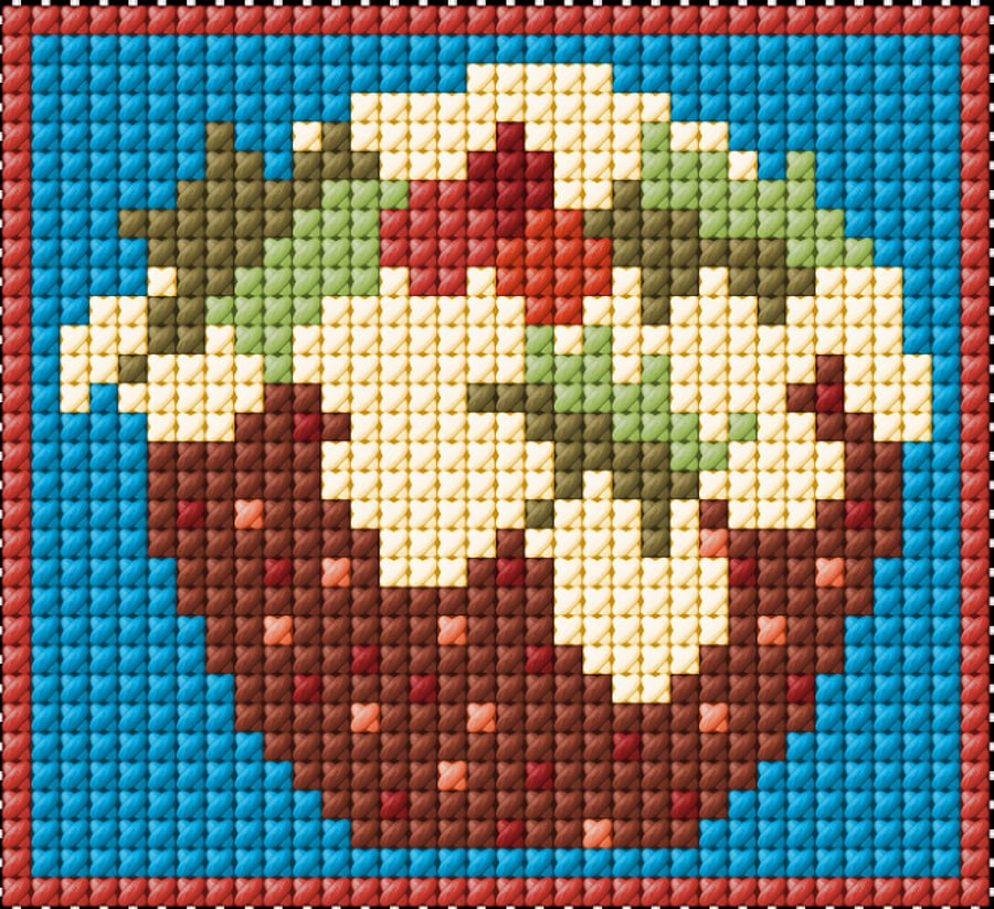 Christmas Pudding Tapestry Mini-kit, Easy, Counted Cross-stitch