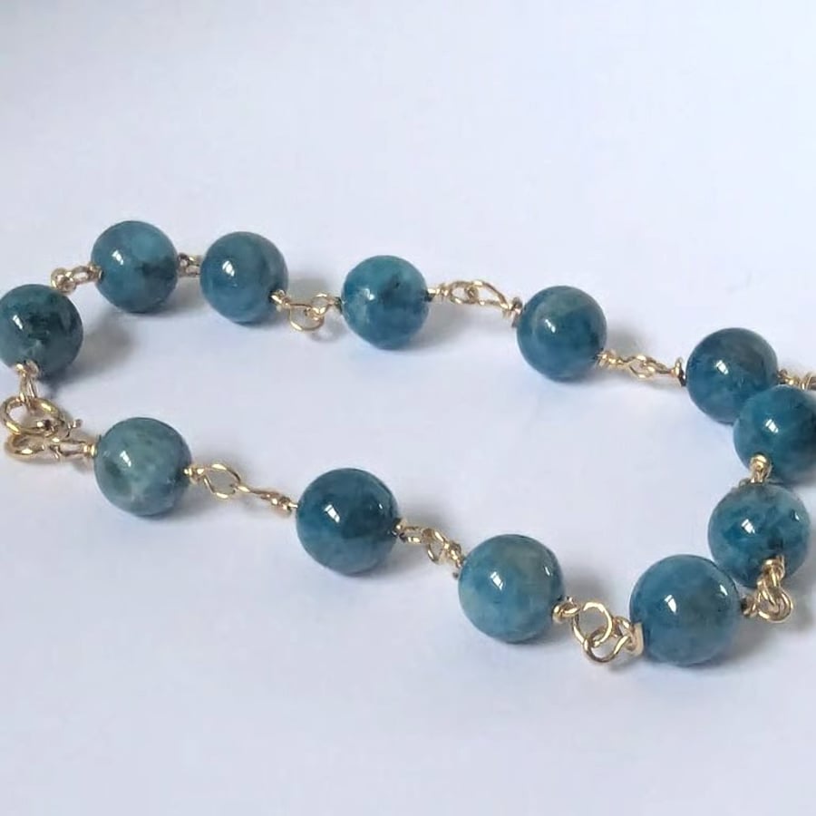 Image of Gold filled Apatite Beaded Bracelet
