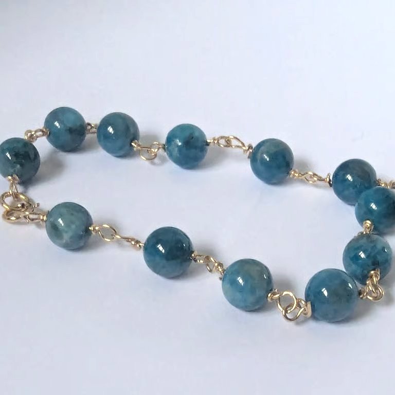 Gold filled Apatite Beaded Bracelet