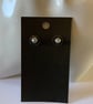 Crescent Moon & Pearl Stud  Earrings - Image 3