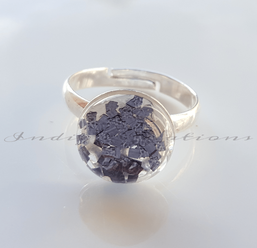 Ring Adjustable Glass Cabochon Ring