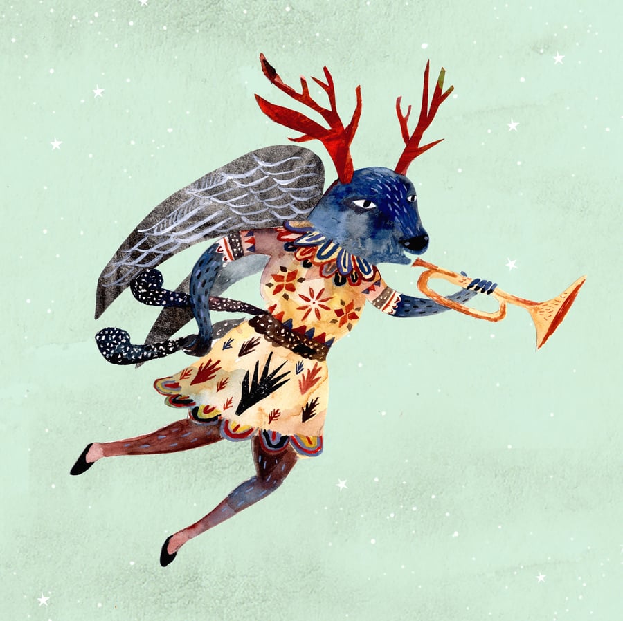 33% off! The Angel Stag, art print A3 (11.69 x 16.54 inch) print