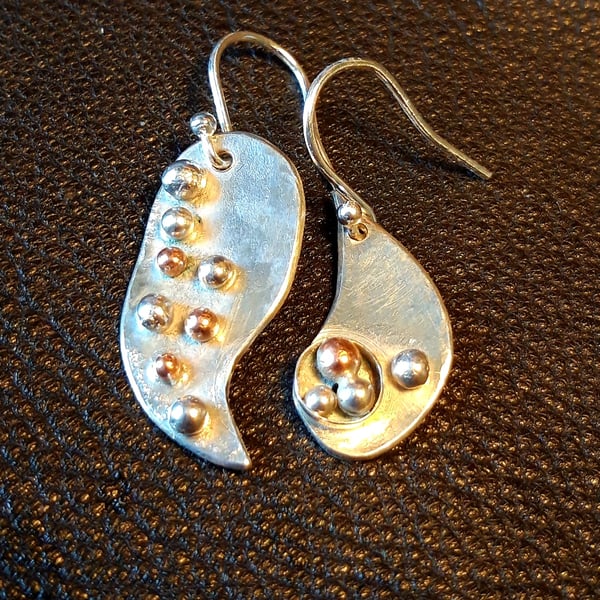 Silver Curve Twin Earrings