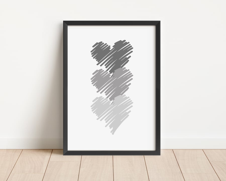 Heart Wall Art Heart Print Wall Decor 
