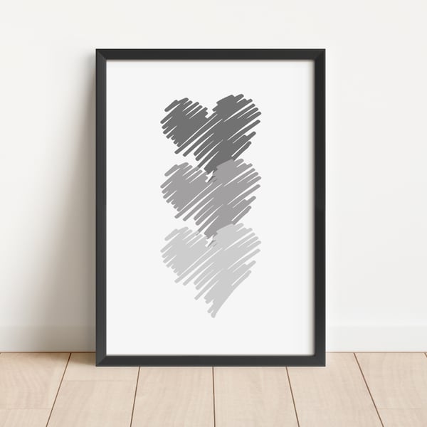 Heart Wall Art Heart Print Wall Decor 