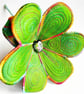 Flower Green Textile Art Flower - Image 3