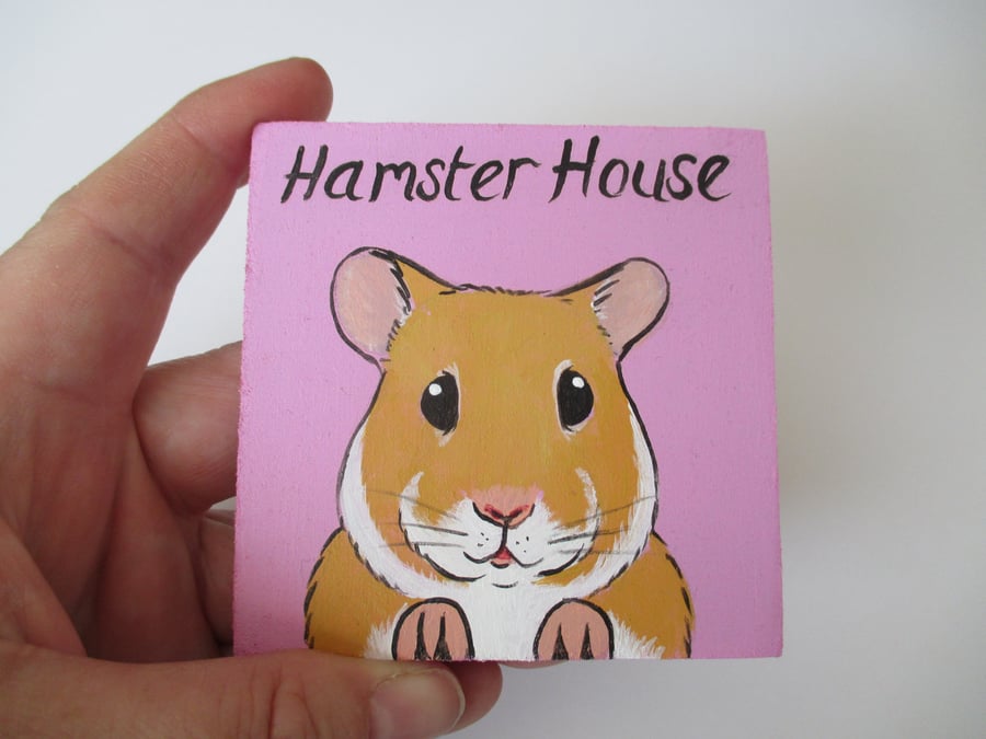 Hamster House miniature pet painting picture cage sign animal art