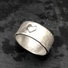 Chunky Heart Ring, silver heart ring, hammered heart ring, silver heart ring, 