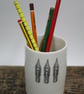 Thrown porcelain pen pot cylinder - Image 3