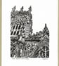 York Minster West Window - Original Hand Pulled Linocut Print - Image 2