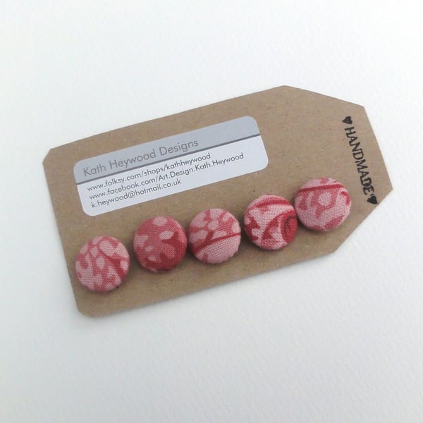 Pink Fabric Buttons, Free Postage