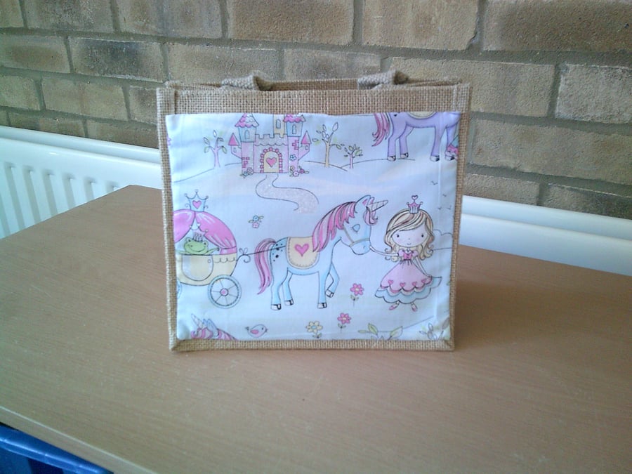 Princess and Frog Small Jute Bag