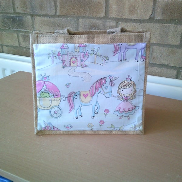 Princess and Frog Small Jute Bag