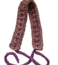 Purple Hair Band Headband Adjustable Tie to Fit Hair Accessory Knitted by Hand - Image 3