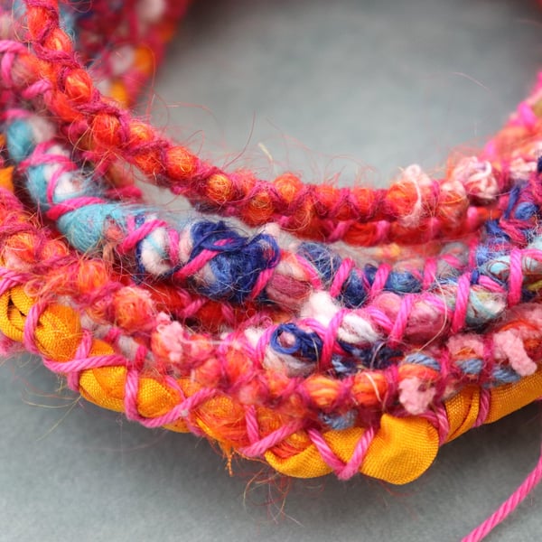 Arty Dreads for Long Hair (mainly pinks with a mini granny square)