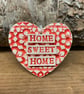 Ceramic heart hanging decoration  Home Sweet Home Flower pattern