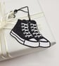 Glitter Baseball Boots Gift Tag, Fashion Gift Wrap Accessory, Sneakers Label for
