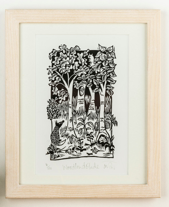 Woodland Glade - lino cut print - SUPER SECONDS