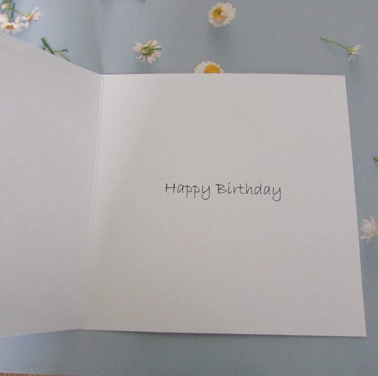Luxury Embossed Birthday Card Pale Blue with Mu... Folksy