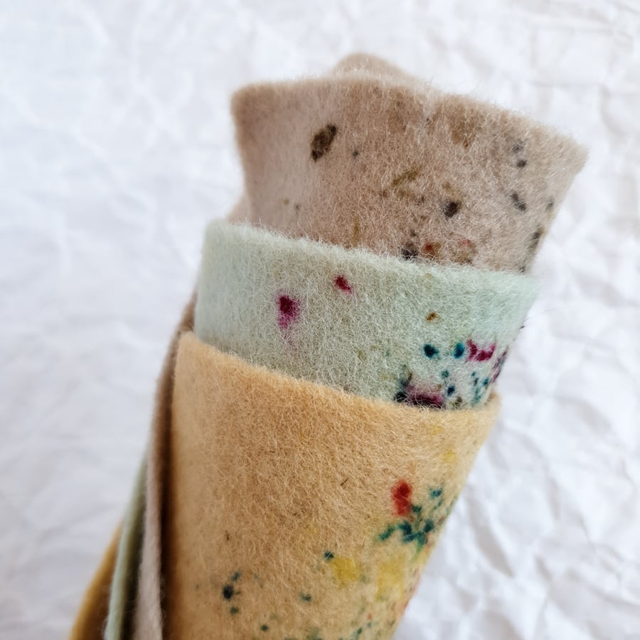 Naturally Dyed Wool Felt Sheets - Pack of 3 Medium Winter Dawn