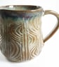 Large Textured Blue and Brown Glazed Mug - Hand Thrown Stoneware Ceramic Mug  - Image 1