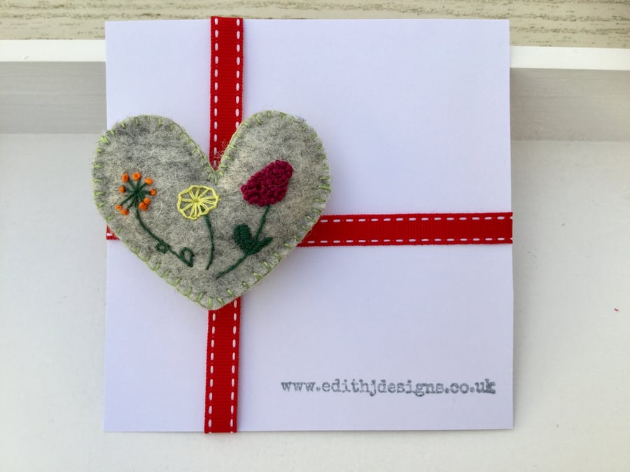 Floral Heart Brooch