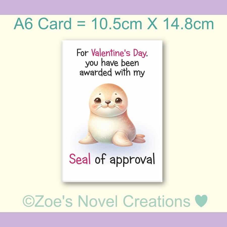 Valentine's Day, Seal of Approval, A6 10.5cm x 14.8cm