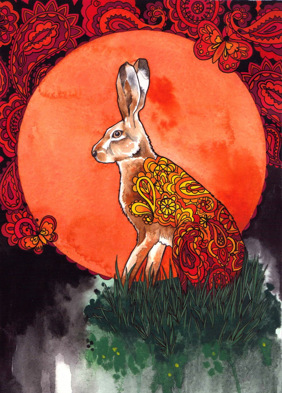 Nouveau Paisley Hare Fine Art Print