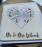 Personalised Wedding Card - embroidered detail keepsake  - Image 1