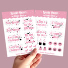 Spooky Quote Halloween Sticker Sheets, Pink Goth Planner.