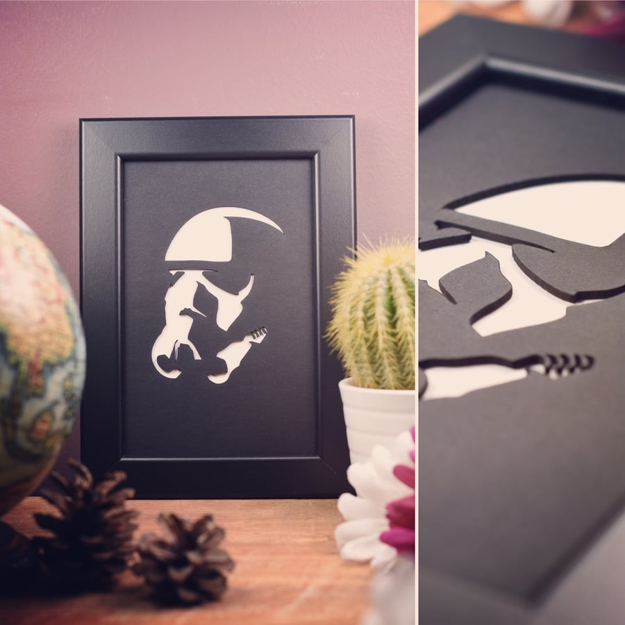 Star Wars Storm Trooper Framed Artwork - 13cm x 18cm