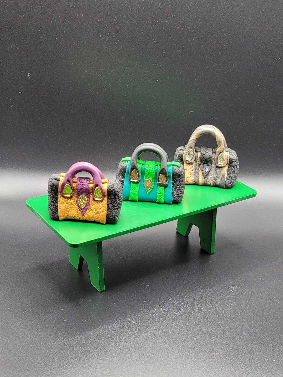 Polymer clay handbag 112 scale miniature novelty gift