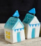 Teeny Hand-painted Ceramic Beach Hut with Flag - Image 2