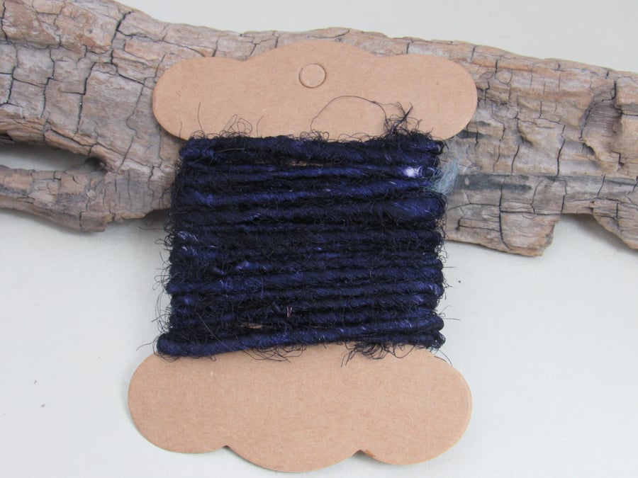 Naturally Dyed Logwood Purple Pure Silk Sari Silk Yarn 