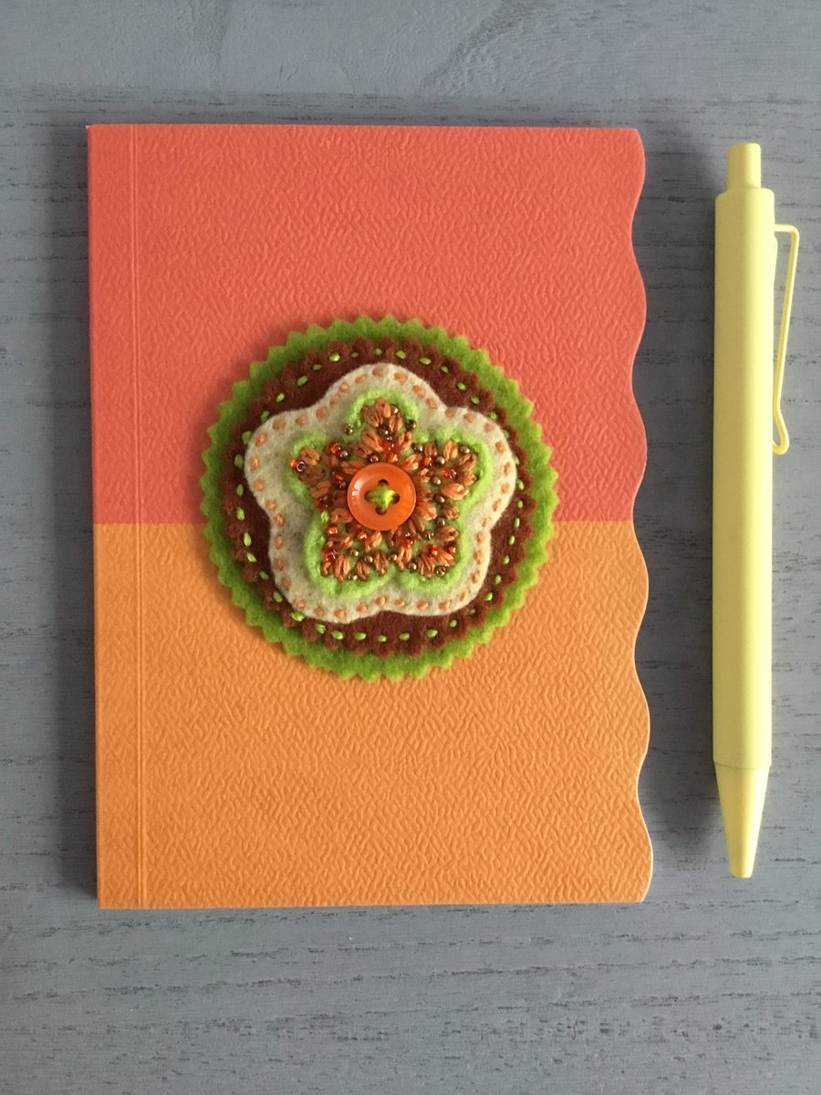 Hand Embroidered Sunny Flower Notebook Set