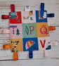 Alphabet fabric baby crinkle tag blanket
